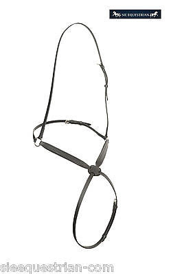 SIE Empty channel Figure 8 / grackle leather noseband - Full Black 8 mm fur pad