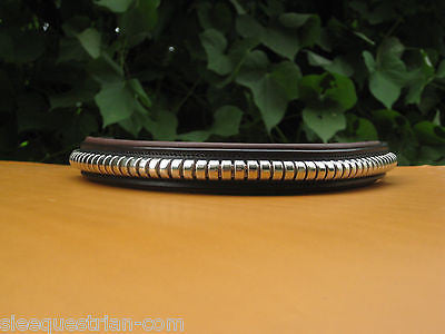 Black Leather, Brown padded Clincher browband - 16'' Horse size