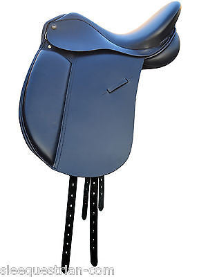 English Dressage Leather Saddle - All Sizes in Regular and Wide Tree SADDLES EHS