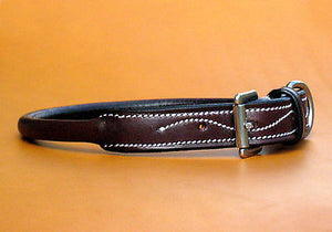 USA Leather Quality Rolled Leather Dog Collars - All Sizes available - SIE