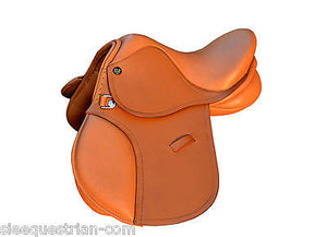 English Jumping Leather Horse Pony Saddle 10'' and 12'' for Kids