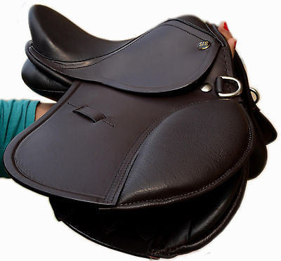 English Jumping Leather Horse Pony Saddle 10'' and 12'' for Kids