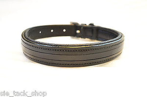 Empty Channel Inlay Leather Padded Dog Collars 5 pcs.