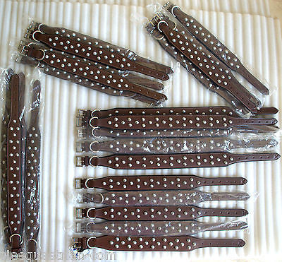 Lot of 15 Pcs. Padded Leather Dog Collars ( 16"to 24") Brown