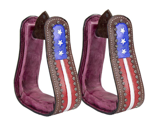Rebel Flag Western Stirrups