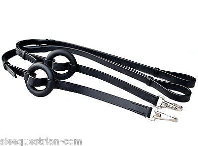 SIE Leather Side Horse strong Reins with Rubber Ring