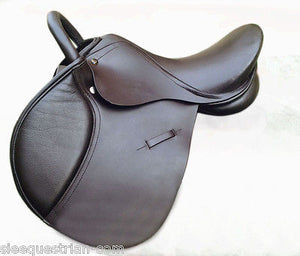 SIE Jumping 15'' Regular / Medium width handle horse saddle Brown