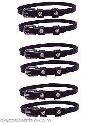 Qty. 3 Pair Swarovski Crystal English Leather Spur Straps