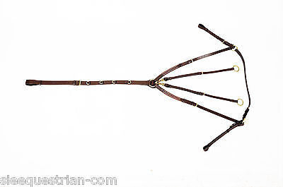 SIE Leather Running Martingale with breastplate - all size and colors in brass