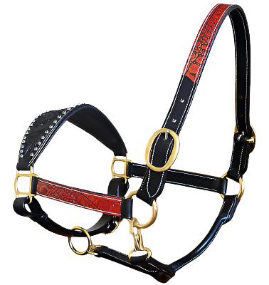 SIE Fusion Horse Bronc Halters Full in USA Leather Studded with Swarovski