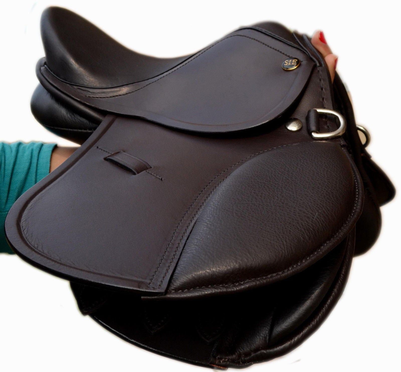 English Jumping LEATHER SADDLE for KIDS- 10" /12" Matching Leathers