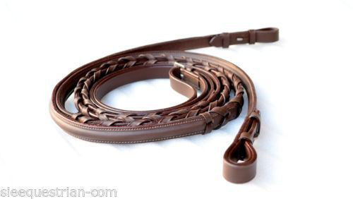 SIE EQUESTRIAN Empty Channel Braided Horse Leather Reins