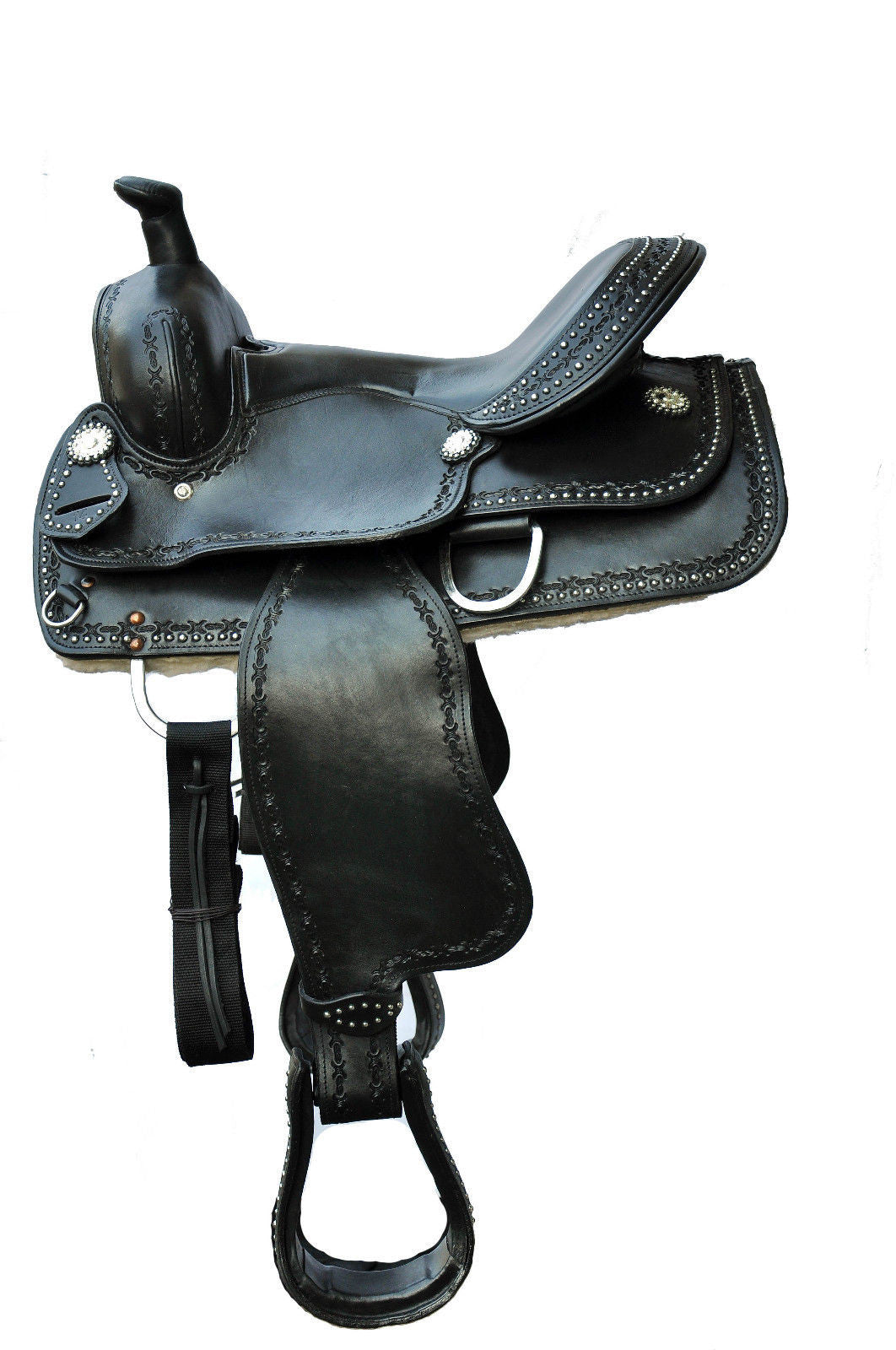 USA Leather All Purpose Western Bad 2 Bone Horse Show Saddle 14''