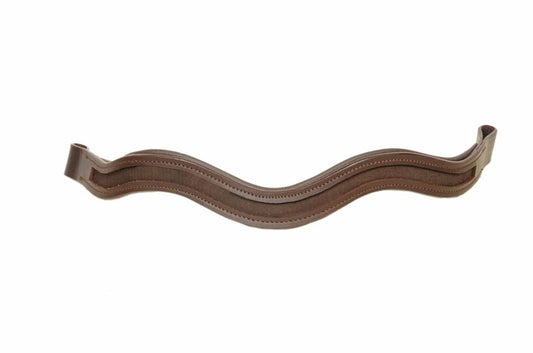 Qty. 15 Chestnut Leather - 8 mm channel width - Wave Padded Leather browband SIE