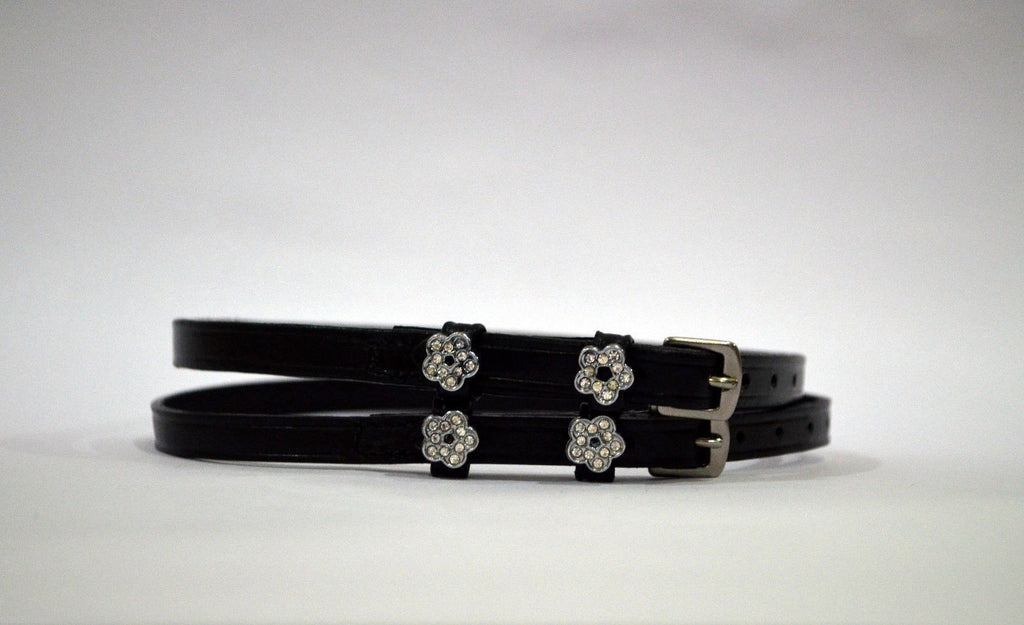 New Flower Leather Spur Strap for boots - English Spur Straps SIE