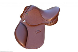 English Jumping LEATHER SADDLE for KIDS- 10" /12" Matching Leathers