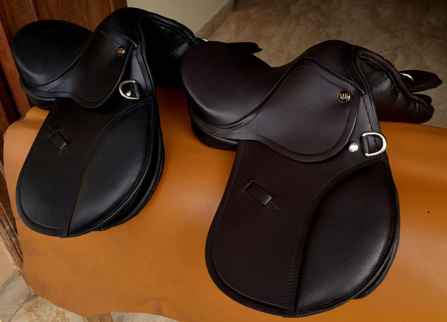 English Jumping LEATHER SADDLE for KIDS- 10" /12" Matching Leathers