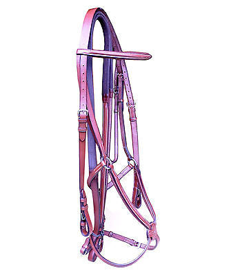 Figre 8 Horse leather fancy stitch english bridles with reins Closeout