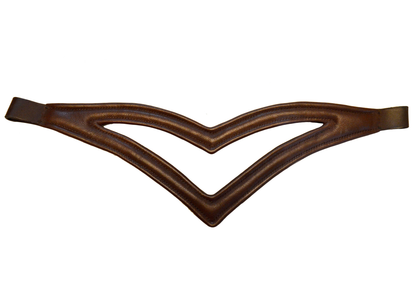 Double V Padded Leather Browband - 8 mm