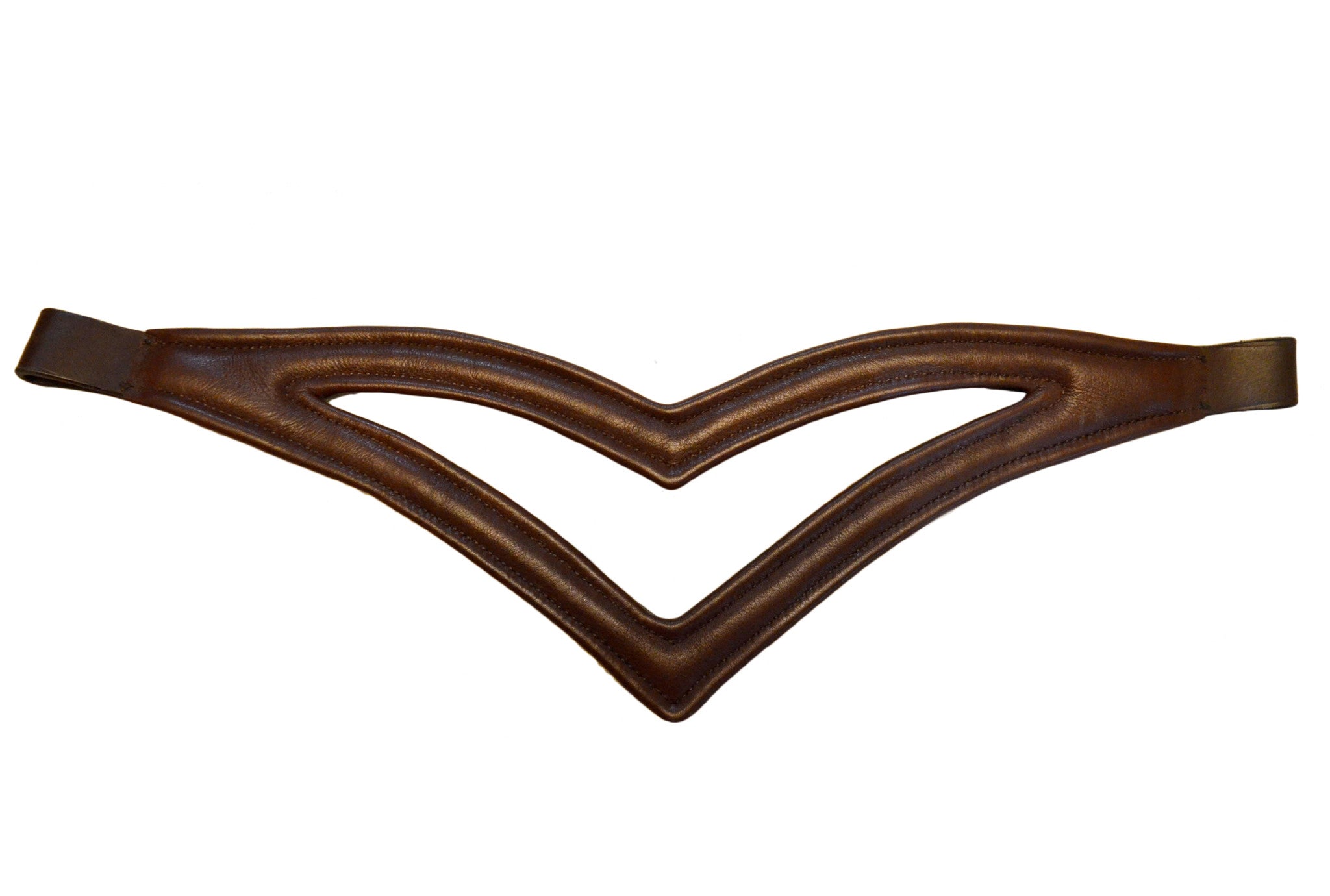 Double V Padded Leather Browband - 8 mm