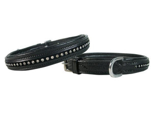 Crystal Padded Dog Collar USA Leather
