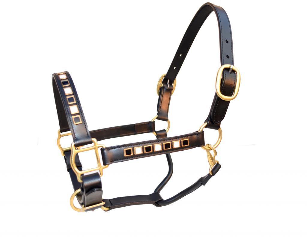Black & White Leather Show Halter