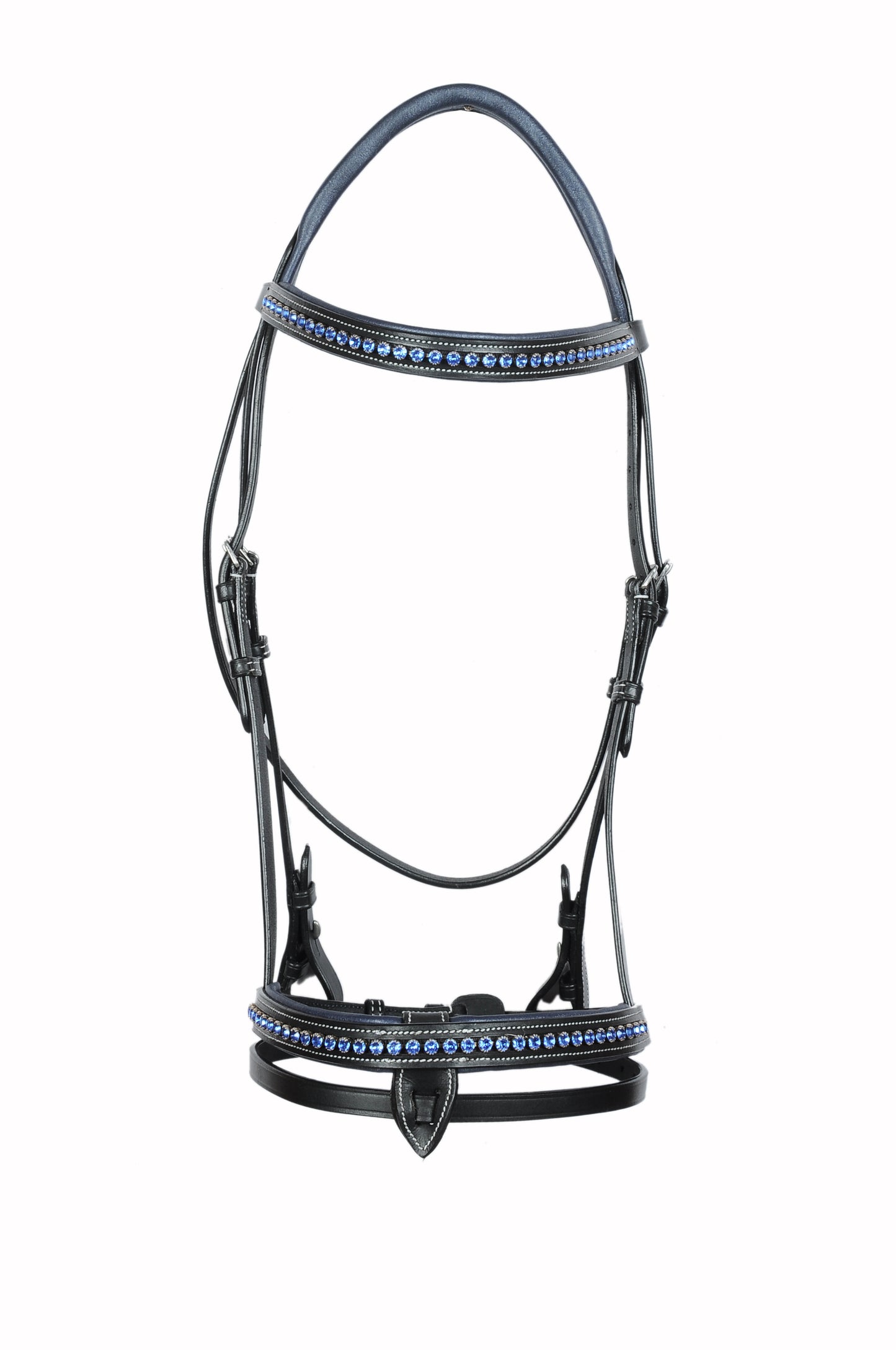 Blue Crystal Studded Fancy Leather Show Bridle