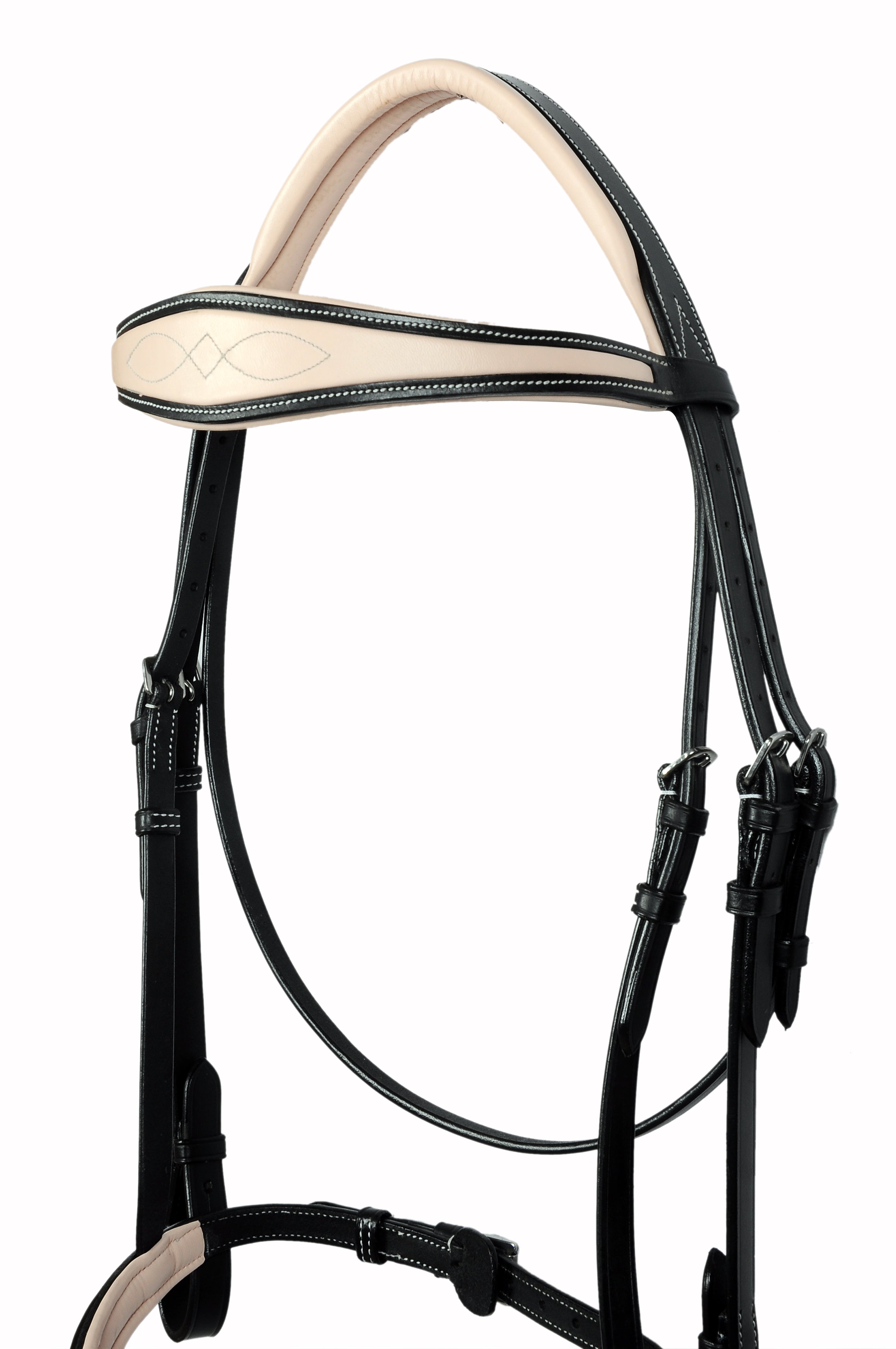 Padded Fancy Stitched Leather Jump Bridle