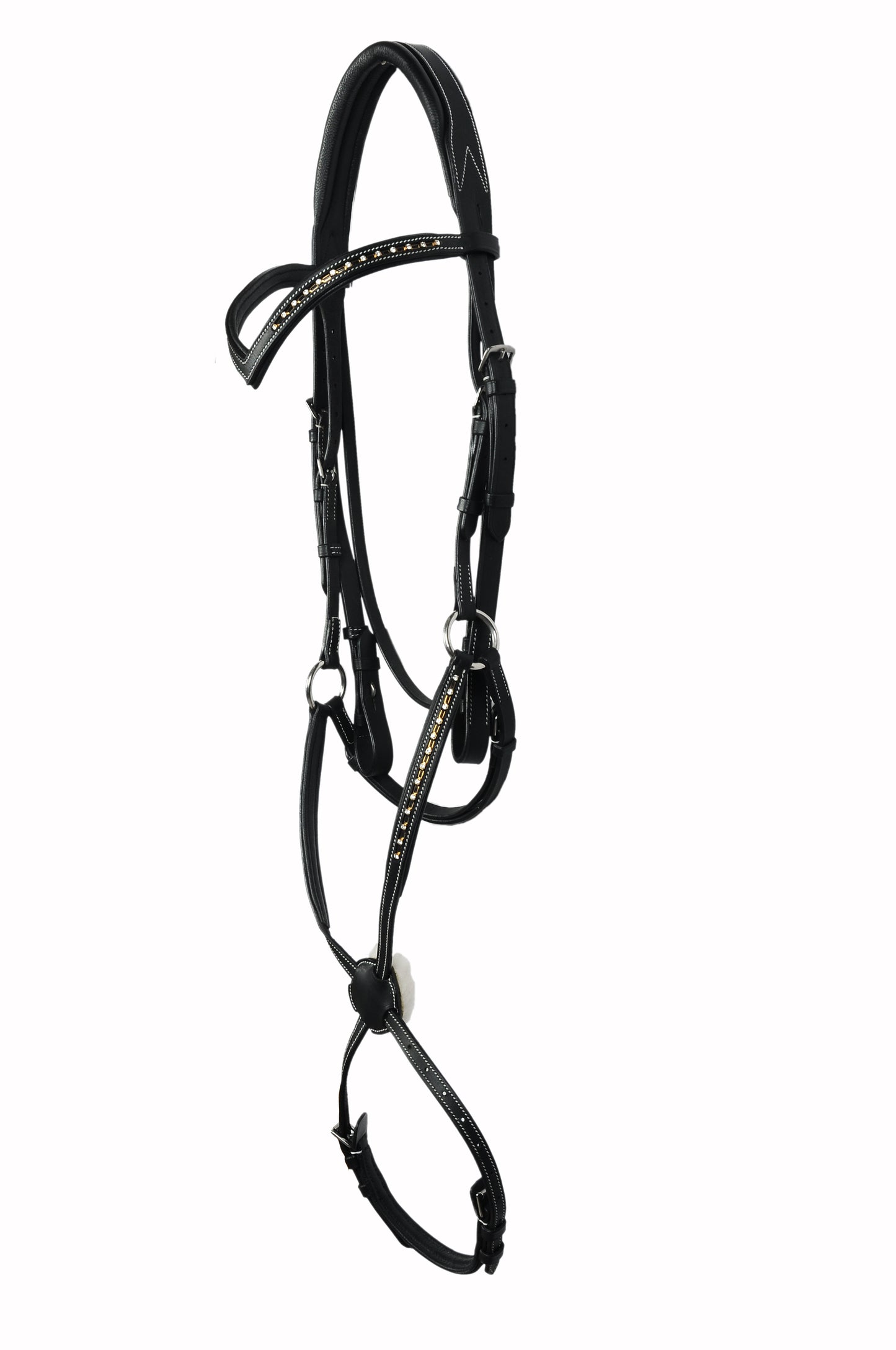 Single Row Crystal Leather Padded Bridles