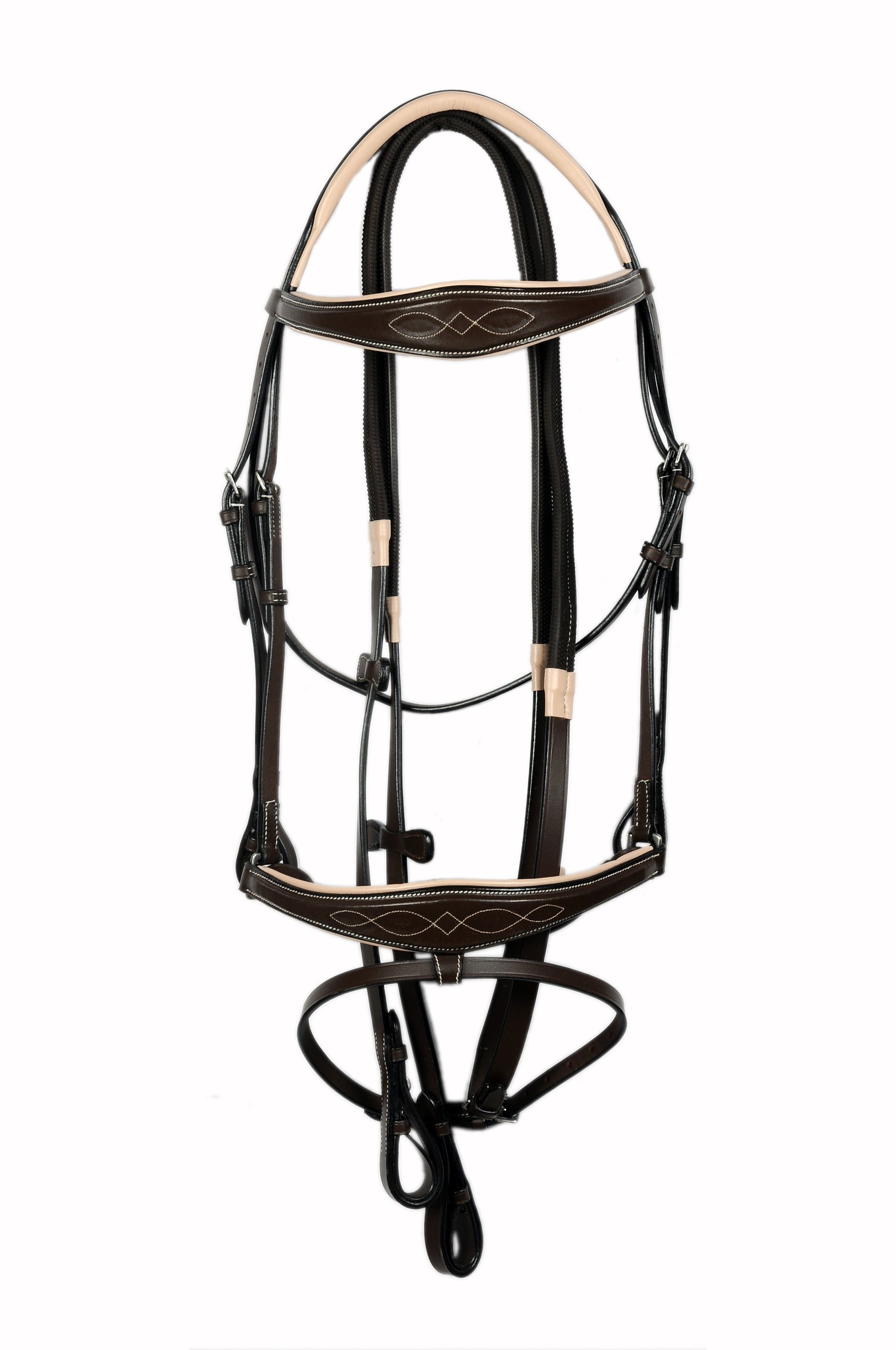 Padded Fancy Stitched Leather Jump Bridle