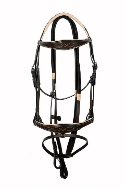 Padded Fancy Stitched Leather Jump Bridle