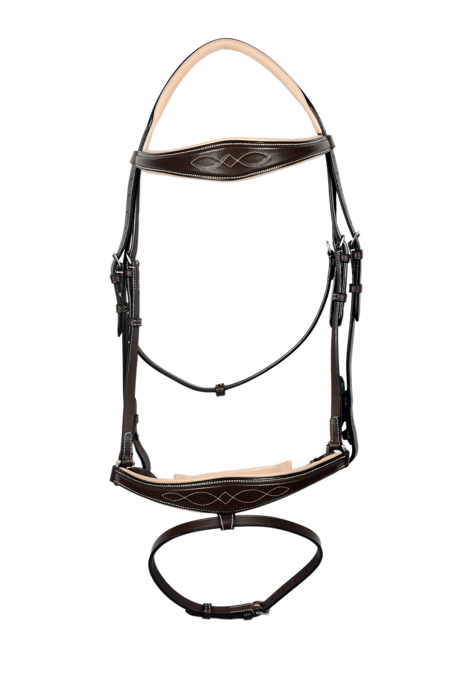 Padded Fancy Stitched Leather Jump Bridle