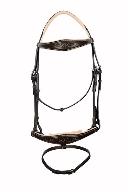 Padded Fancy Stitched Leather Jump Bridle