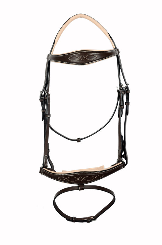 Padded Fancy Stitched Leather Jump Bridle