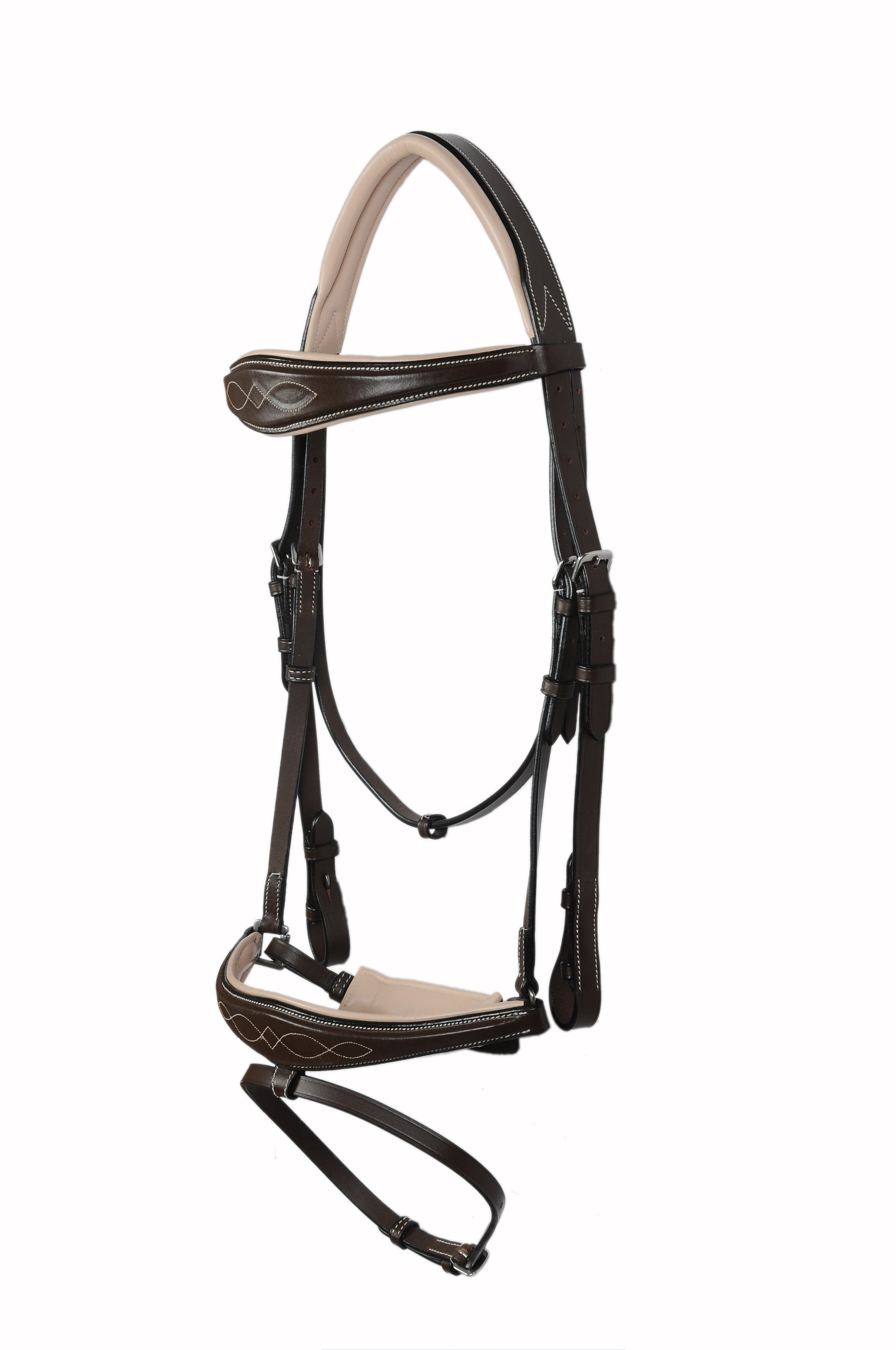 Padded Fancy Stitched Leather Jump Bridle