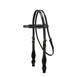 Diamond and Spot combo Leather Headstall / headstalls