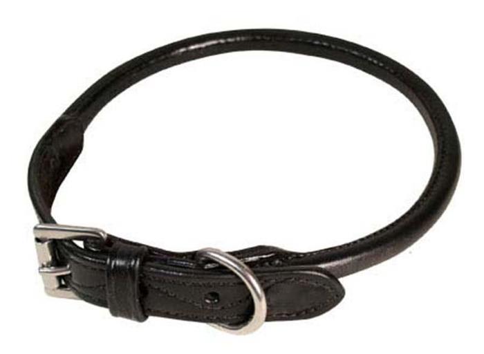 Round Rolled Fancy Leather Dog Collar