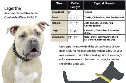 Crystal Padded Dog Collar USA Leather