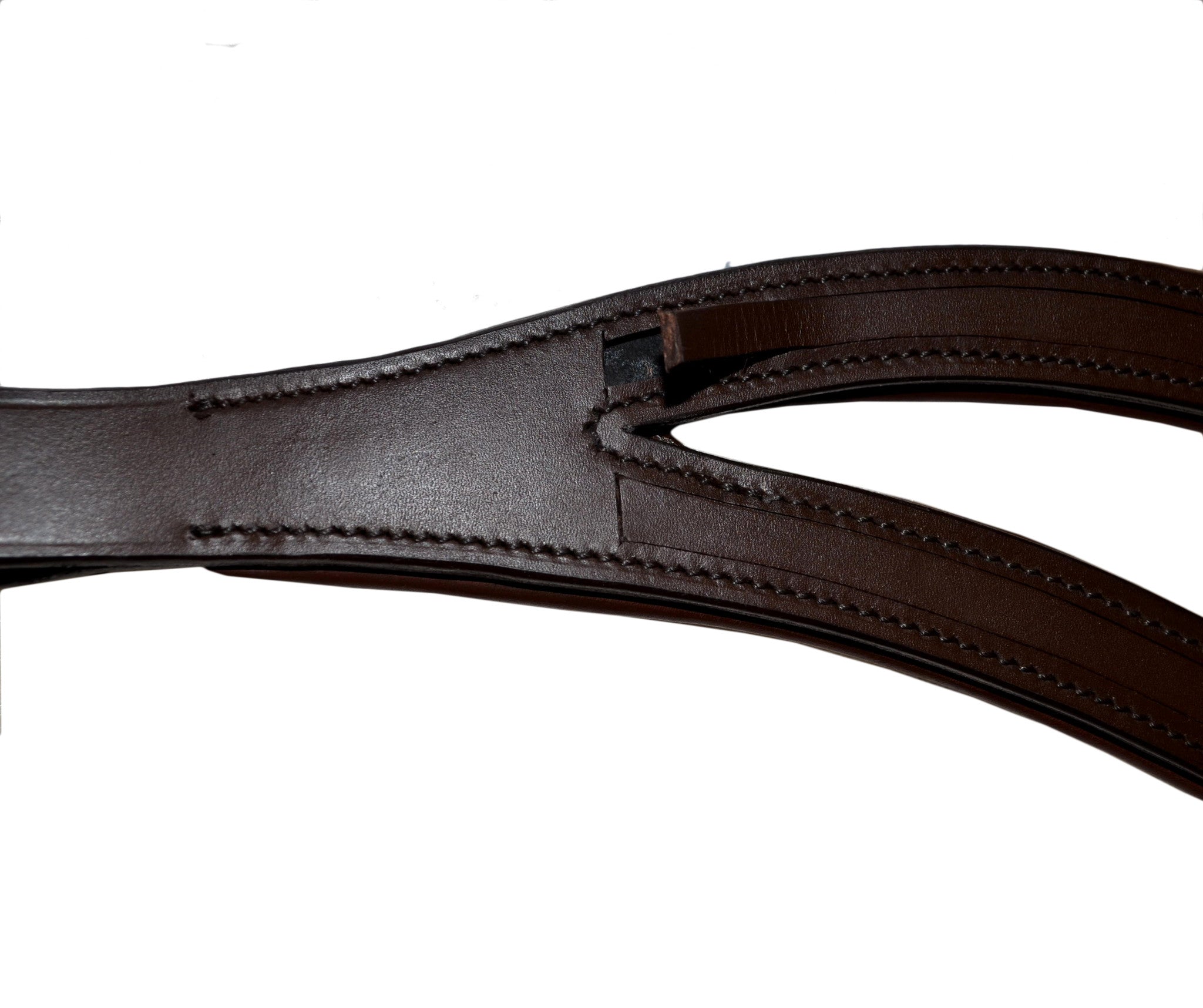 Double V Padded Leather Browband - 8 mm