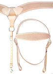 Light Natural Tooled Leather Headstall and Breastcollars