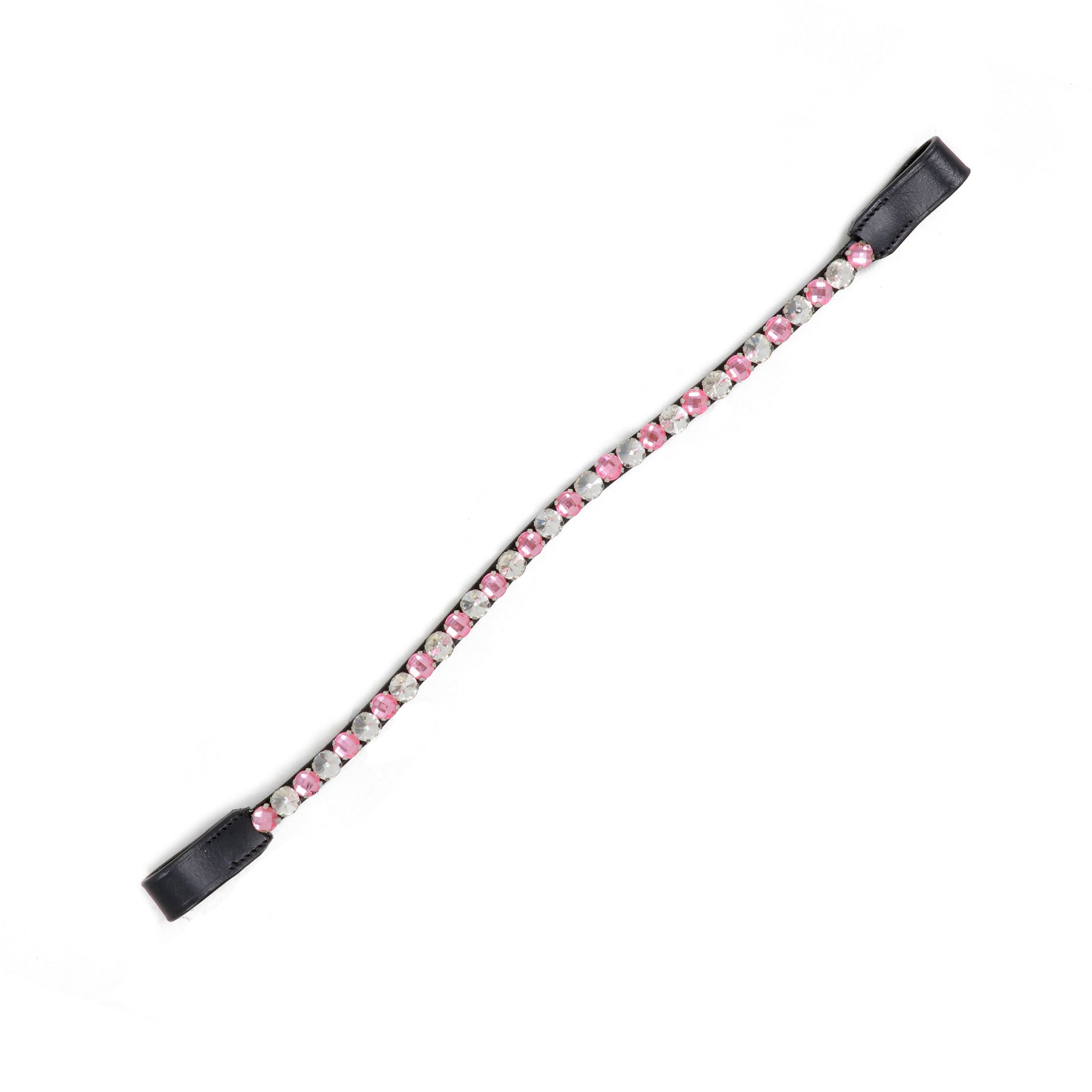 Dual tone Pink & Clear Crystal Leather Horse Browbands / Browband