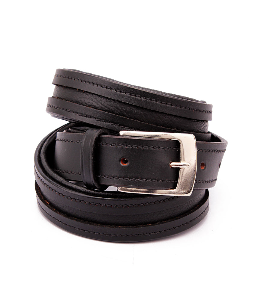 Empty Channel Leather Inlay Belts