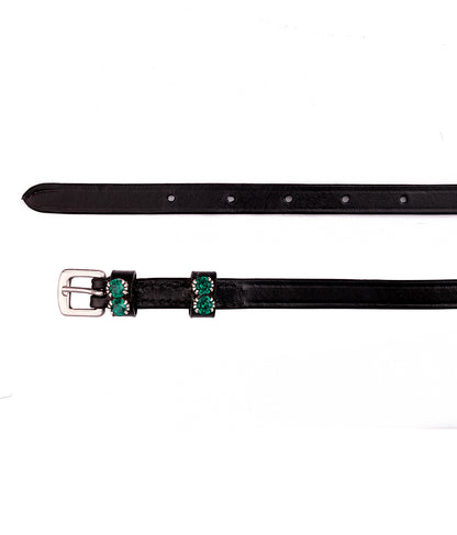 Emerald Swarovski Crystal Leather Spur Straps