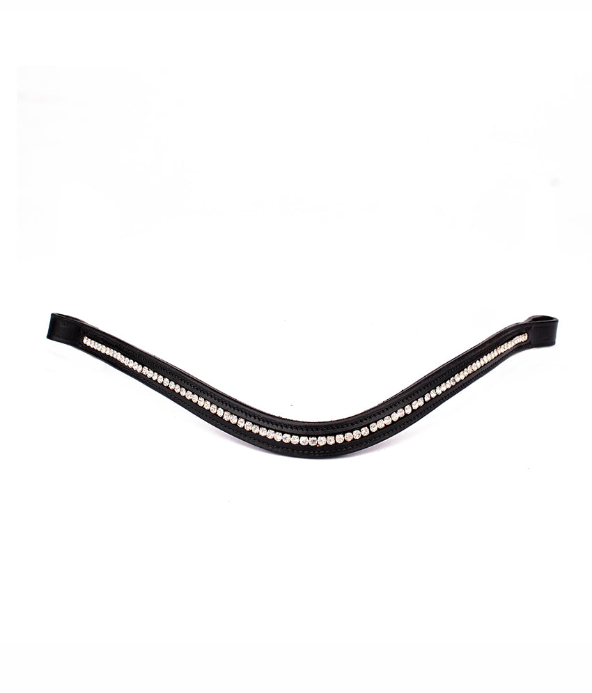 Single Row Crystal Leather Horse Browband