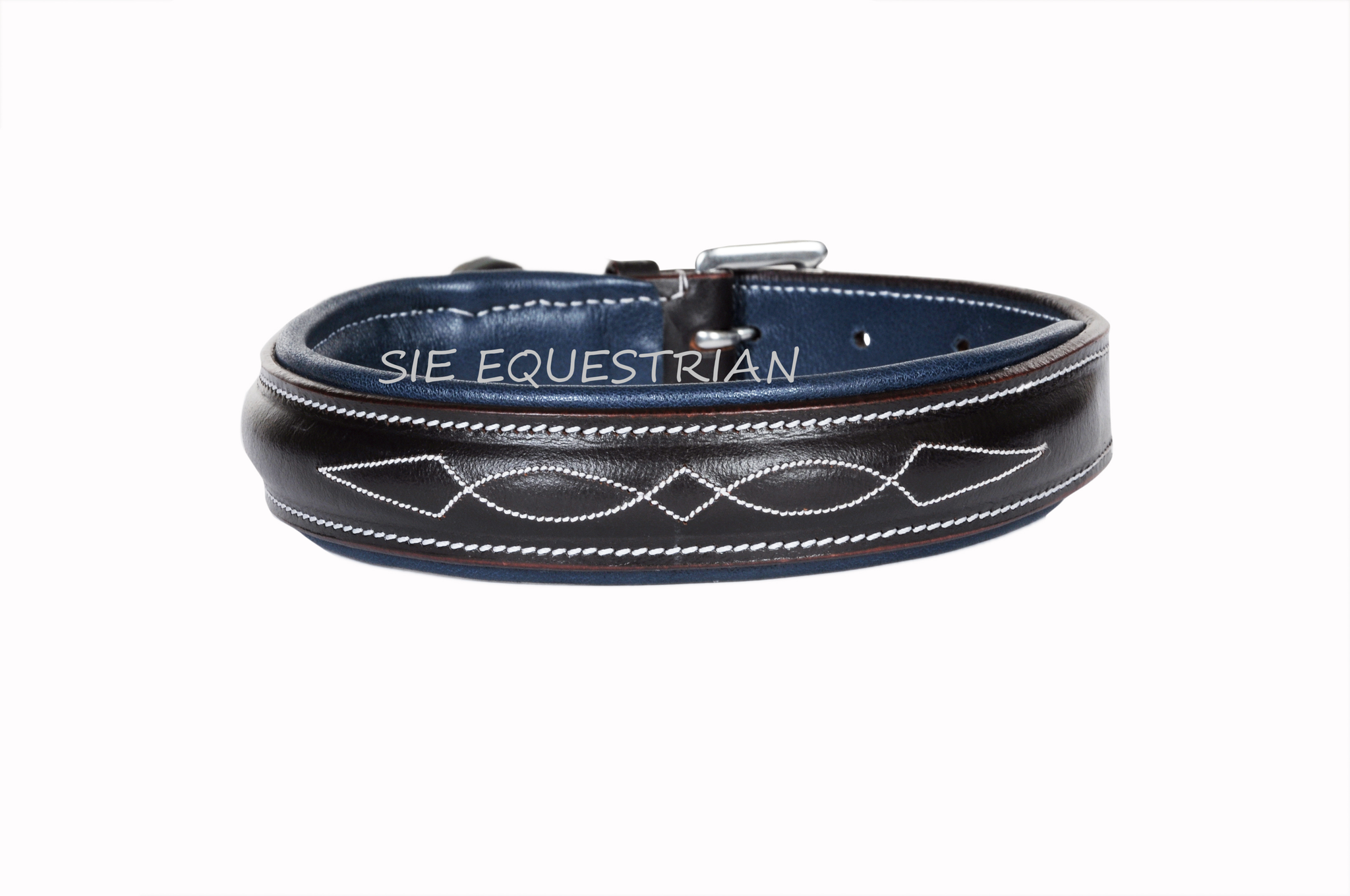 Fancy Stitched Dog Collars with Colored Padding