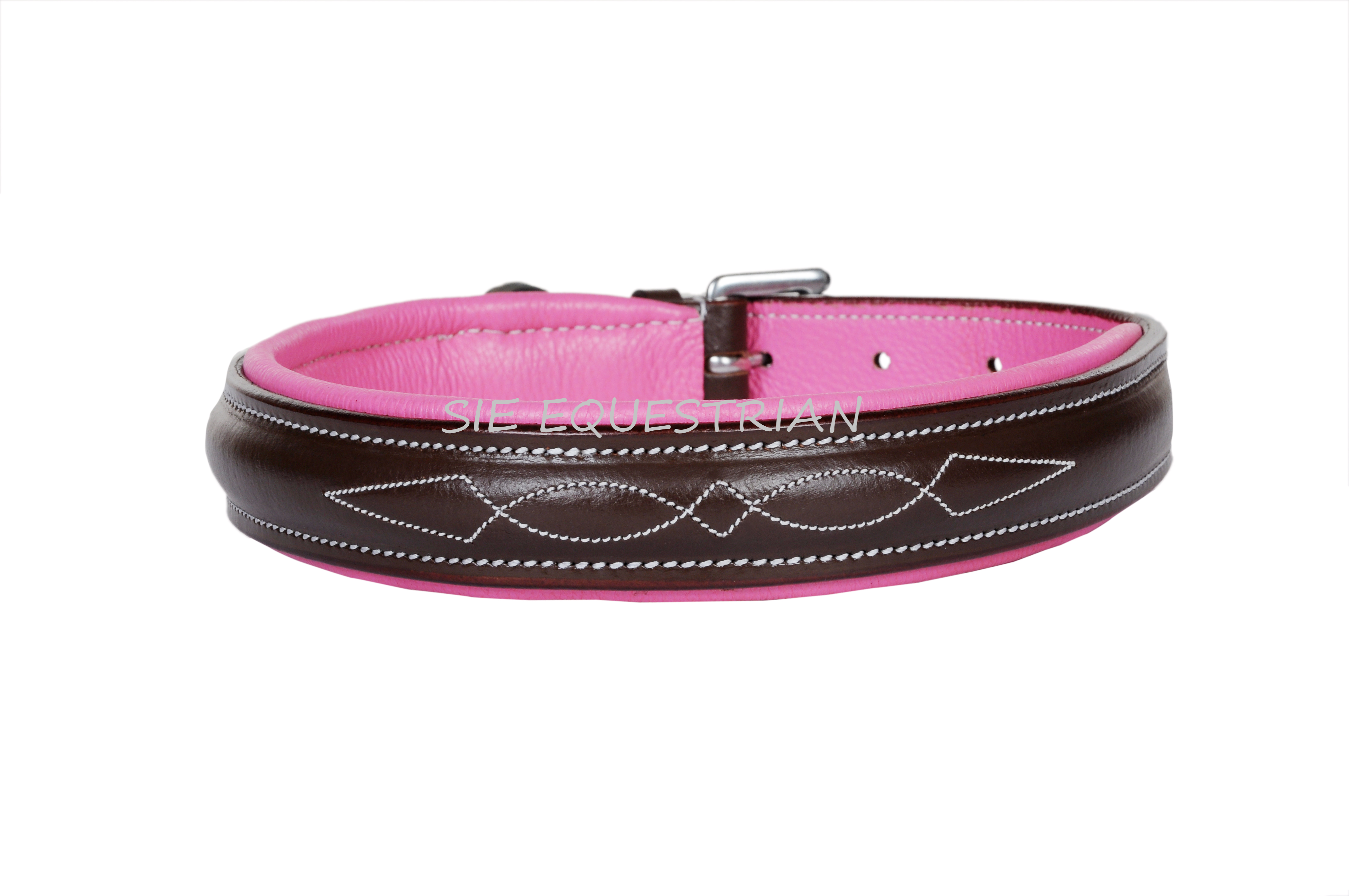 Fancy Stitched Dog Collars with Colored Padding