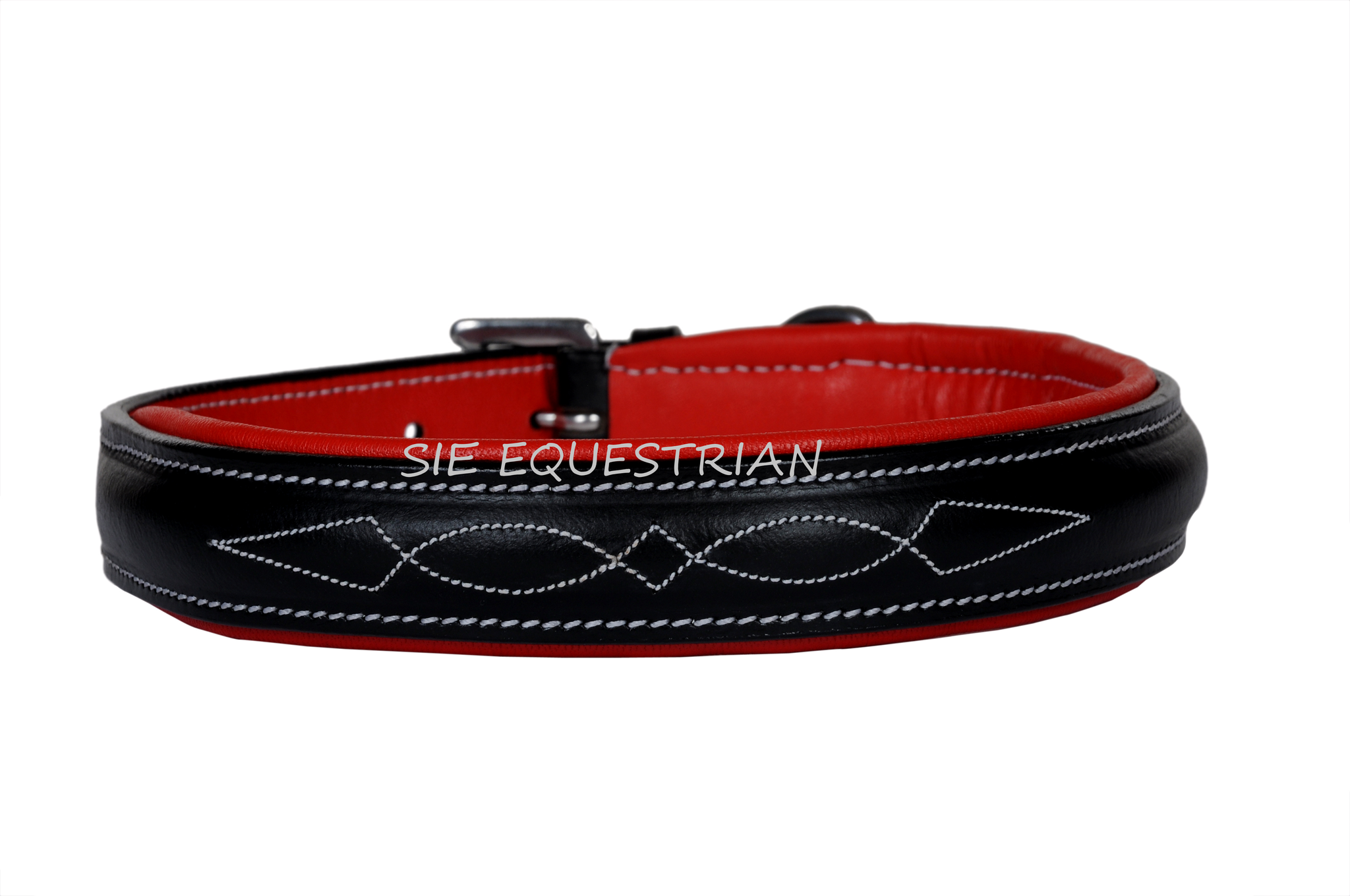 Fancy Stitched Dog Collars with Colored Padding