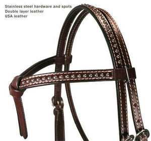 Knotted Spots Leather Horse Headstall