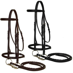 Raised Hunter Horse Bridles with laced reins