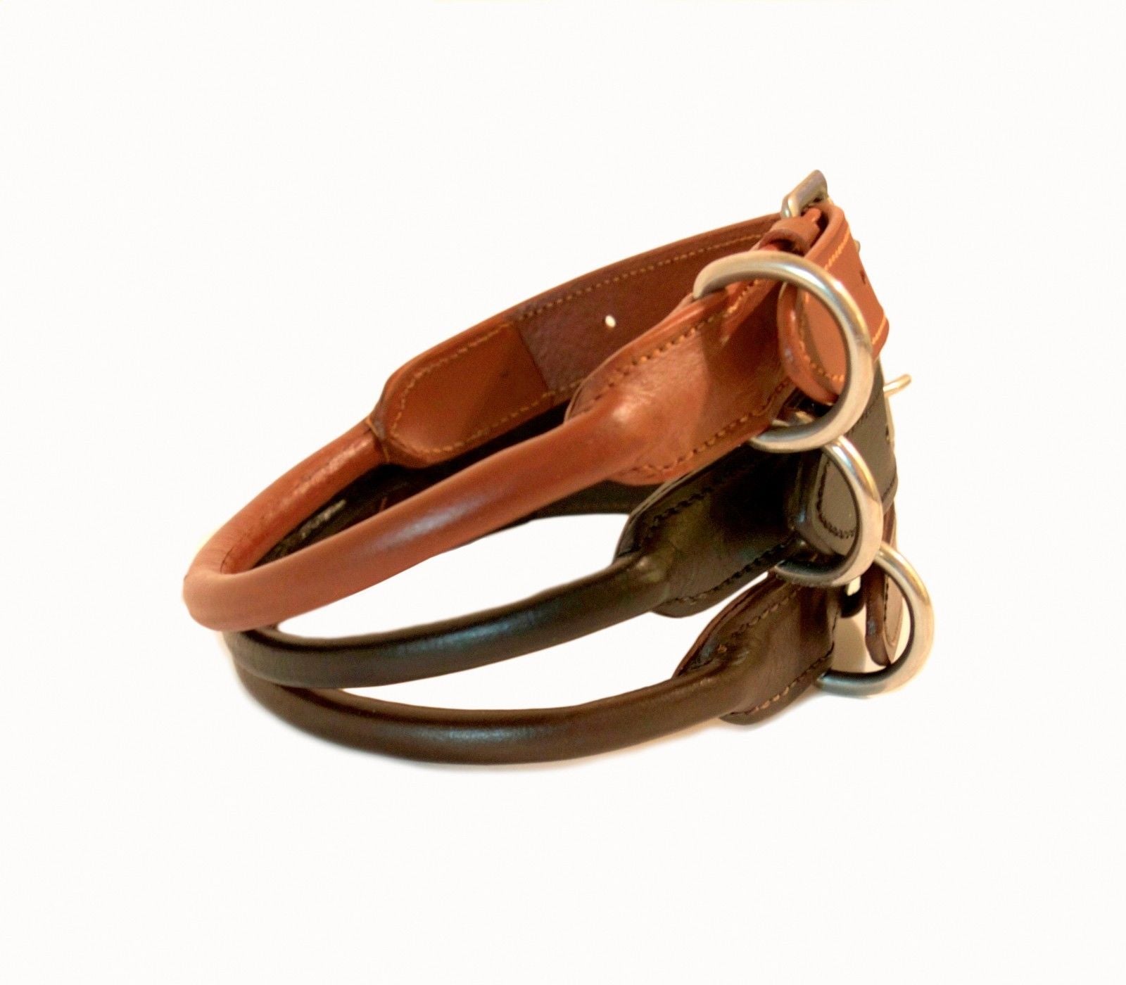 Rolled Leather Dog Collar